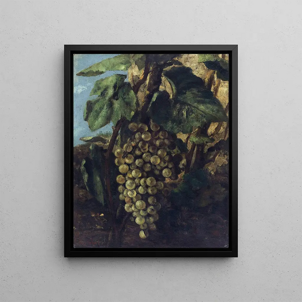Grape Cluster - Gustave Courbet — framed artwork on a wall