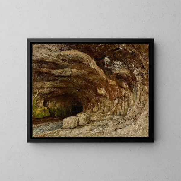 Grotte de Sarrazine near Nans-sous-Sainte-Anne - Gustave Courbet — framed artwork on a wall