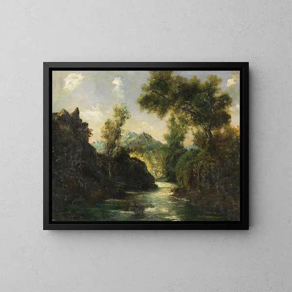 in the Swiss Alps - Gustave Courbet — framed artwork on a wall