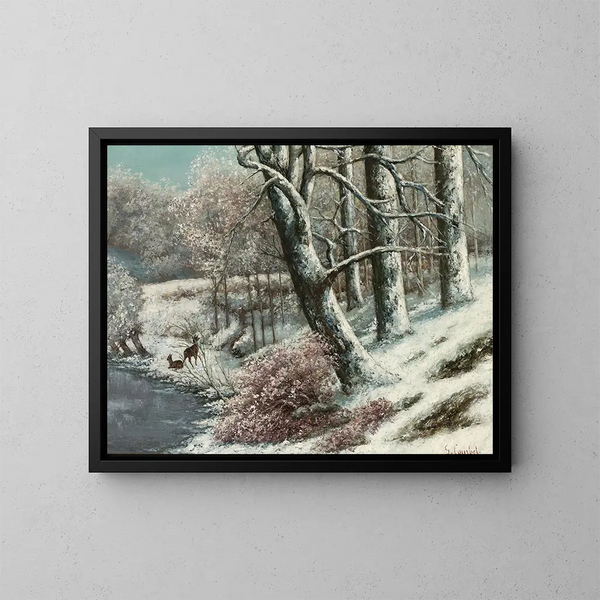 La forteresse en hiver - Gustave Courbet — framed artwork on a wall