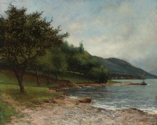 The Lake Geneva Shore - Gustave Courbet — artwork view