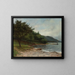 The Lake Geneva Shore - Gustave Courbet — framed artwork on a wall