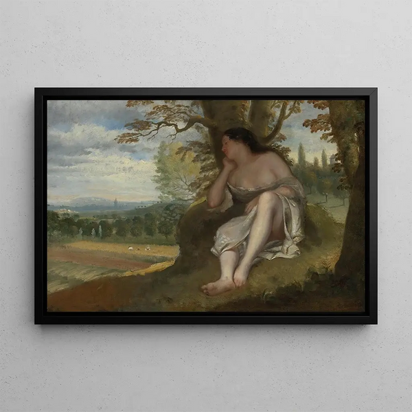 La sieste - Gustave Courbet — framed artwork on a wall