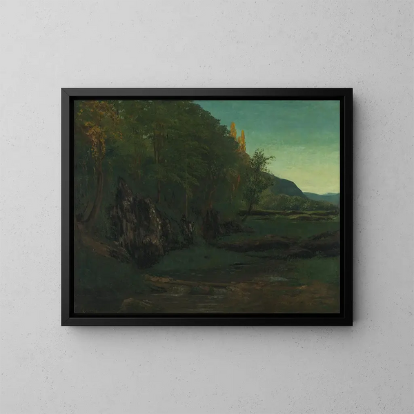Landscape of the Jura - Gustave Courbet — framed artwork on a wall