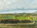 Landscape painting with wall and orchard - Gustave Courbet — artwork view