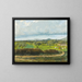 Landscape painting with wall and orchard - Gustave Courbet — framed artwork on a wall