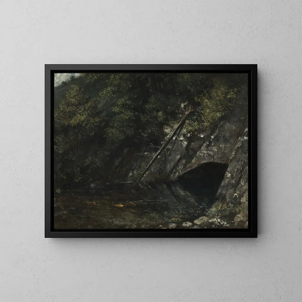 Landscape of the Blue Source - Gustave Courbet — framed artwork on a wall