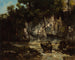 Landscape painting with a deer - Gustave Courbet — artwork view