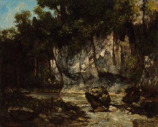 Landscape painting with a deer - Gustave Courbet — artwork view