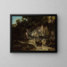 Landscape painting with a deer - Gustave Courbet — framed artwork on a wall