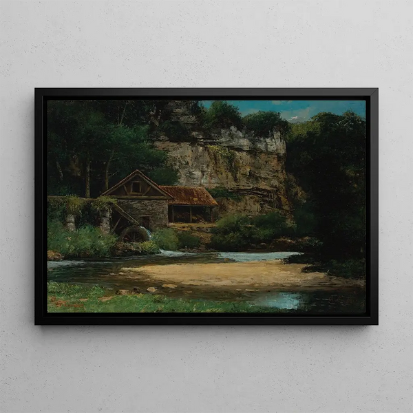 The Mill - Gustave Courbet — framed artwork on a wall
