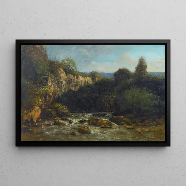 Les Gorges de la Loue - Gustave Courbet — framed artwork on a wall