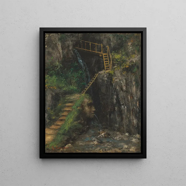 Les Gorges de Saillon - Gustave Courbet — framed artwork on a wall