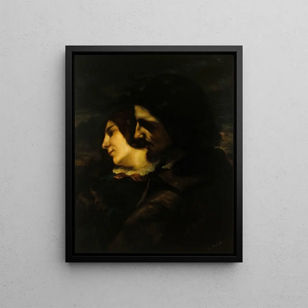 Les Amants dans la campagne - Gustave Courbet — framed artwork on a wall