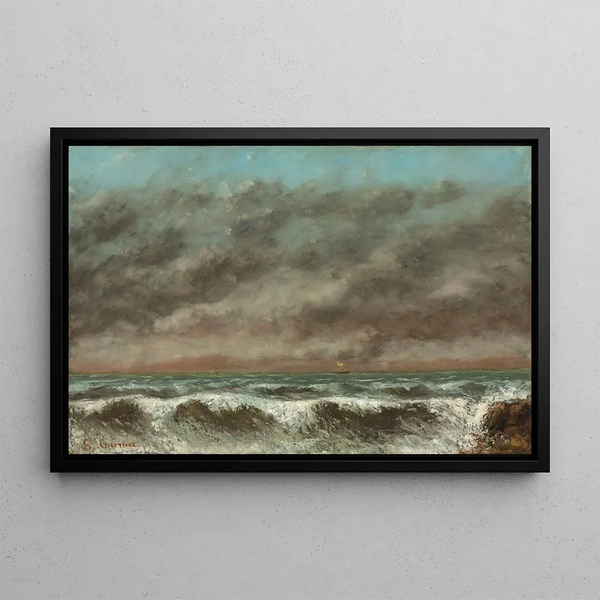 Marine Painting - Gustave Courbet — framed artwork on a wall