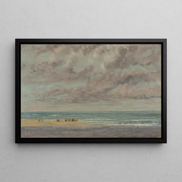 Marine Painting The Quarriers - Gustave Courbet — framed artwork on a wall