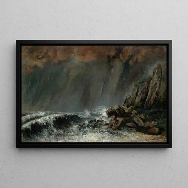 Marine Painting La Trombe - Gustave Courbet — framed artwork on a wall