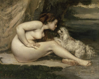 Femme nue avec un chien - Gustave Courbet — artwork view