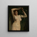 Nude Painting with Flowering Branch - Gustave Courbet — framed artwork on a wall