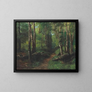 Sentier à travers la forêt - Gustave Courbet — framed artwork on a wall