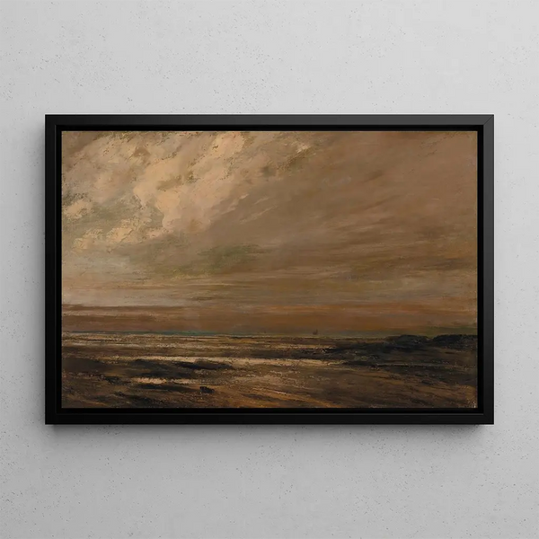 Marine Landscape Painting of the Environs of Trouville - Gustave Courbet — framed artwork on a wall