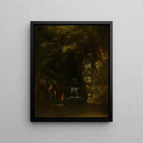 Landscape Painting without Sky - Gustave Courbet — framed artwork on a wall