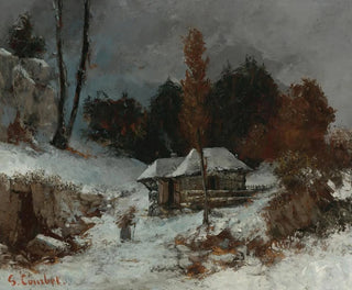 Porteuse de fagots dans un paysage de neige - Gustave Courbet — artwork view
