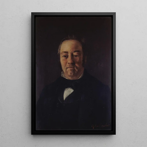 Portrait of Monsieur Corbinaud - Gustave Courbet — framed artwork on a wall