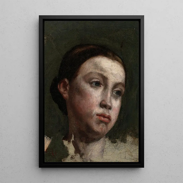 Portrait of a Young Woman - Gustave Courbet — framed artwork on a wall