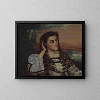 Reverie, portrait of Gabrielle Borreau - Gustave Courbet — framed artwork on a wall