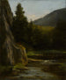 Rocks, Pines, Stream - Gustave Courbet — artwork view