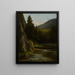 Rocks, Pines, Stream - Gustave Courbet — framed artwork on a wall