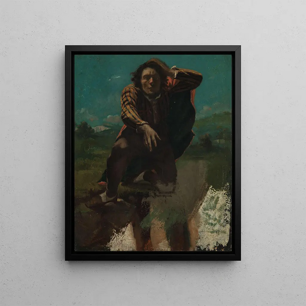 Self-portrait painting - Gustave Courbet — framed artwork on a wall