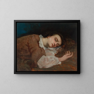 Study for The Young Ladies by the Seine - Gustave Courbet — framed artwork on a wall