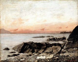 Sunset in Vevey, Switzerland - Gustave Courbet — artwork view