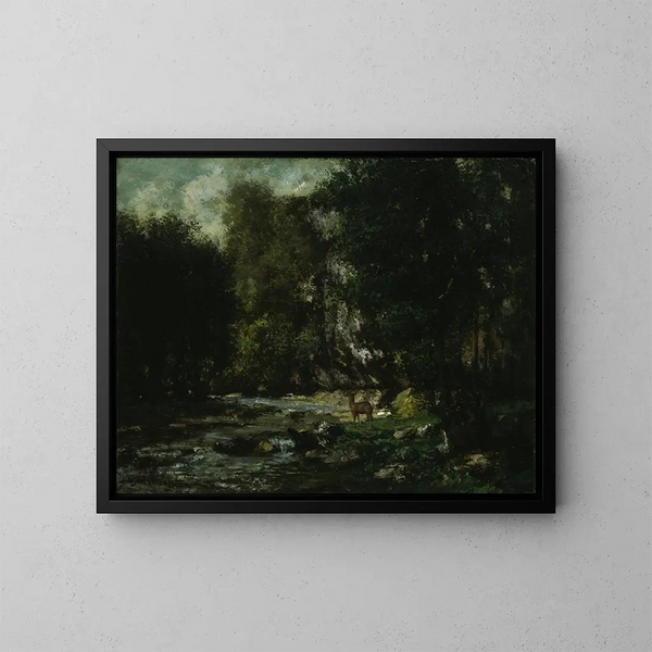 Le ruisseau des Puits Noirs - Gustave Courbet — framed artwork on a wall