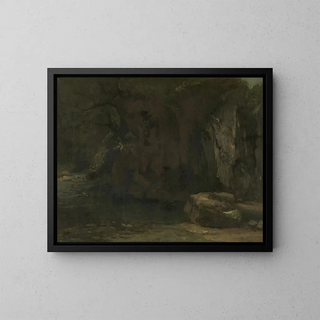 Les falaises de la Loue - Gustave Courbet — framed artwork on a wall