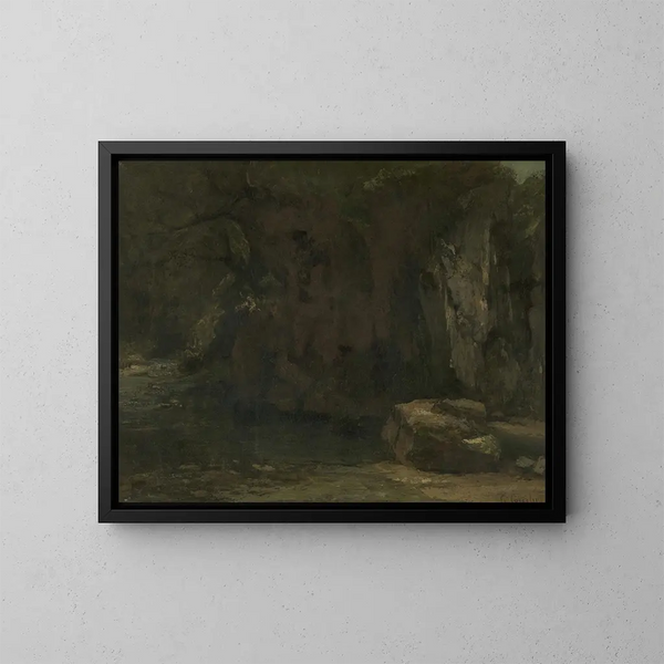 Les falaises de la Loue - Gustave Courbet — framed artwork on a wall