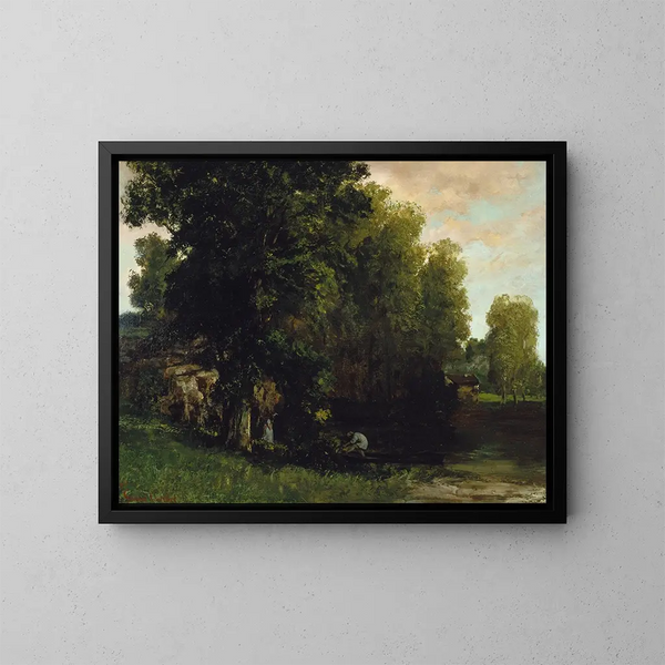 Le Bord de la piscine - Gustave Courbet — framed artwork on a wall