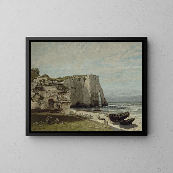 Les falaises d'Étretat après la tempête - Gustave Courbet — framed artwork on a wall