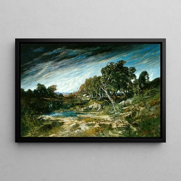 The Gust of Wind - Gustave Courbet — framed artwork on a wall