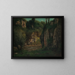 The hidden stream - Gustave Courbet — framed artwork on a wall