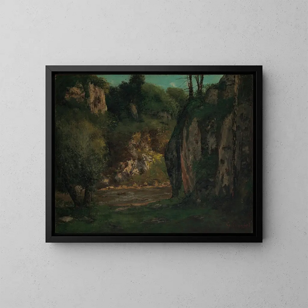 The hidden stream - Gustave Courbet — framed artwork on a wall