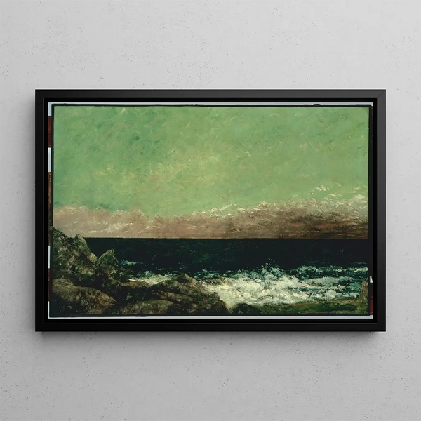 The Mediterranean - Gustave Courbet — framed artwork on a wall