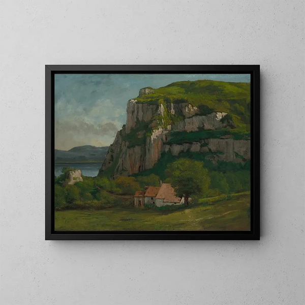 The Rock of Hautepierre - Gustave Courbet — framed artwork on a wall