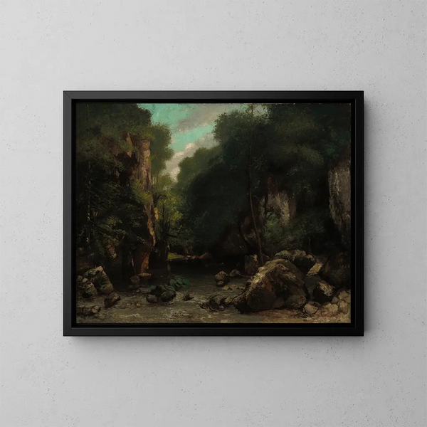 La vallée des Puits Noirs - Gustave Courbet — framed artwork on a wall
