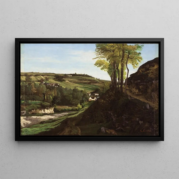 La Vallée d'Ornans - Gustave Courbet — framed artwork on a wall