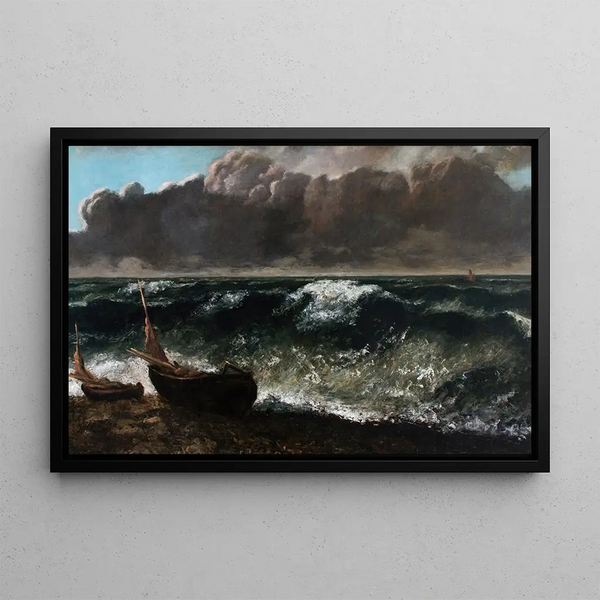 The Wave - Gustave Courbet — framed artwork on a wall