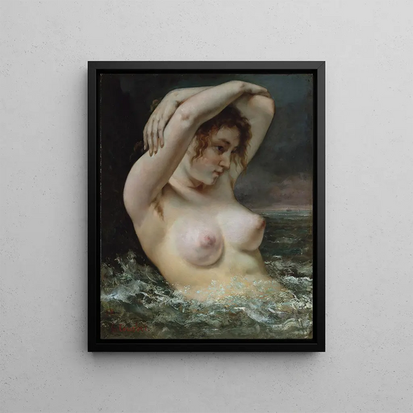 La Femme dans les vagues - Gustave Courbet — framed artwork on a wall
