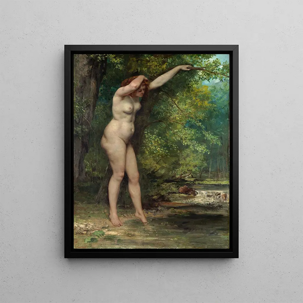La Jeune Baigneuse - Gustave Courbet — framed artwork on a wall